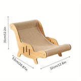 Cat Scratching Chair with Sisal Rope and Elevated Backrest