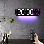 Digital Wall Clock - 14-Inch LED Display with Remote Control