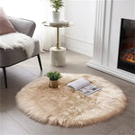 Round Faux Sheepskin Rug - Fluffy Pile with Suede Backing 60 - 180 Cm