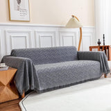 Geometric Sofa Throw - Reversible Cotton Blend Furniture Cover