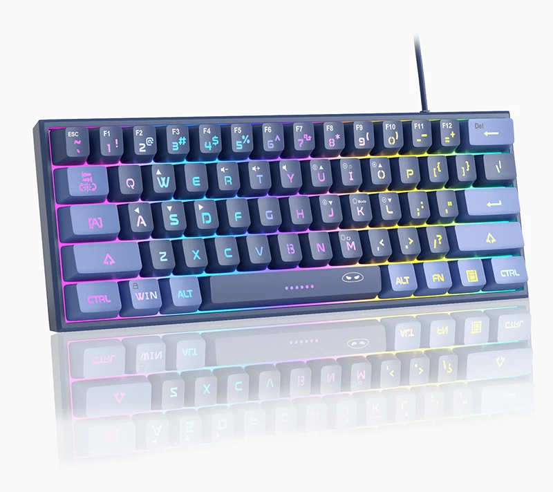 Compact 61-Key RGB Gaming Keyboard for Everyday Practical Use