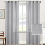 Linen Blend Voile Curtains – Semi-Sheer Grommet 2-Panel Set