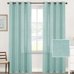Linen Blend Voile Curtains – Semi-Sheer Grommet 2-Panel Set