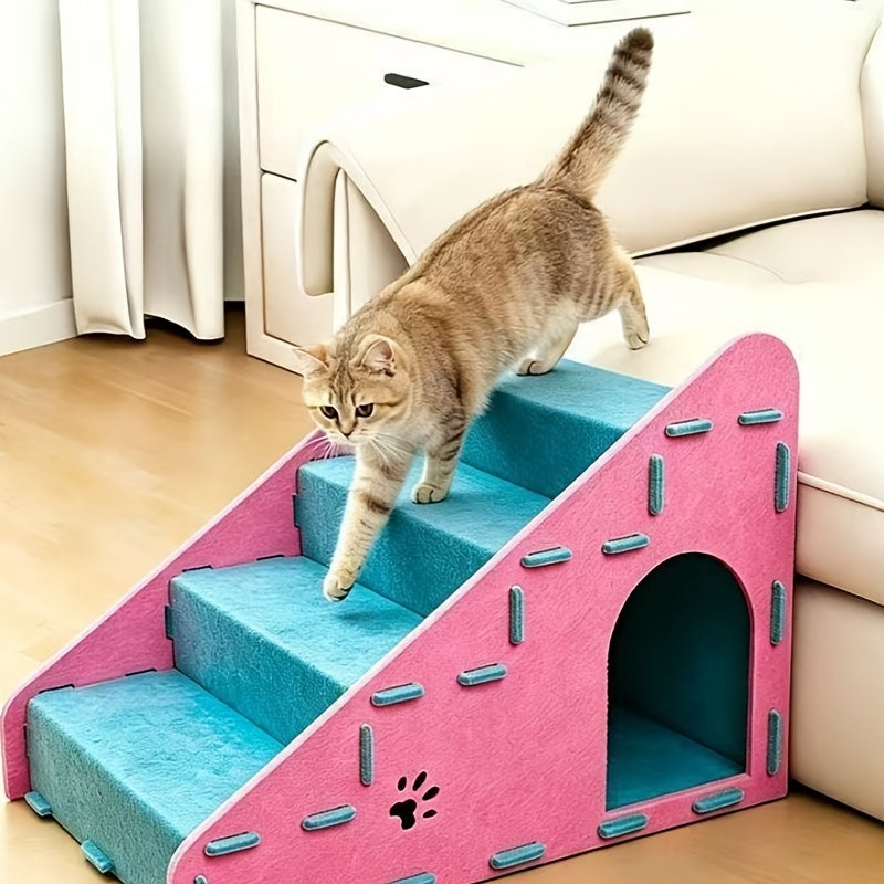3-In-1 Pet Steps With Cat Bed and Scratching Surface