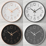 Modern Wall Clock - 12-Inch ABS Silent Sweep Design with Glass Cover