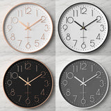 Modern Wall Clock - 12-Inch ABS Silent Sweep Design with Glass Cover