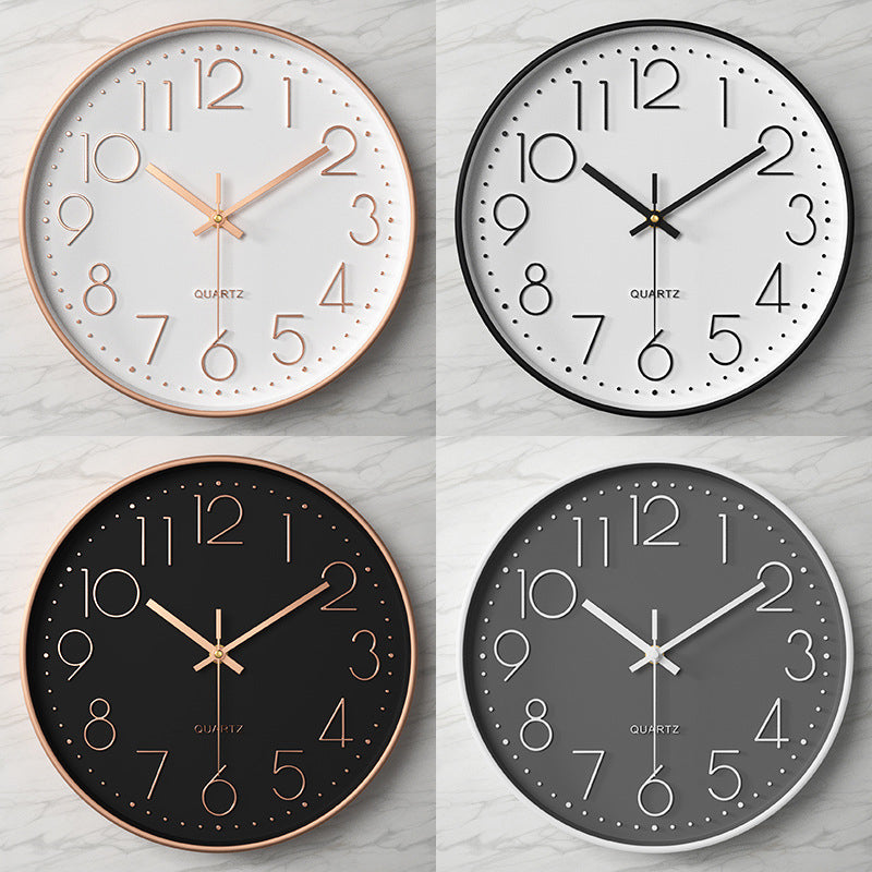 Modern Wall Clock - 12-Inch ABS Silent Sweep Design with Glass Cover