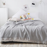 Cotton Bed Throw Blanket - Lightweight Waffle Weave Design