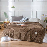 Striped Plush Throw Blanket - Soft Microfibre Polyester Fleece