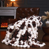Faux Rabbit Fur Throw Blanket - 750 GSM 3D Bubble Texture