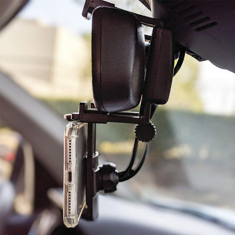 360° Rear-View Mirror Smartphone Holder for Everyday Phone Use