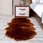 Faux Sheepskin Area Rug - Fluffy Non-Slip Suede Backing