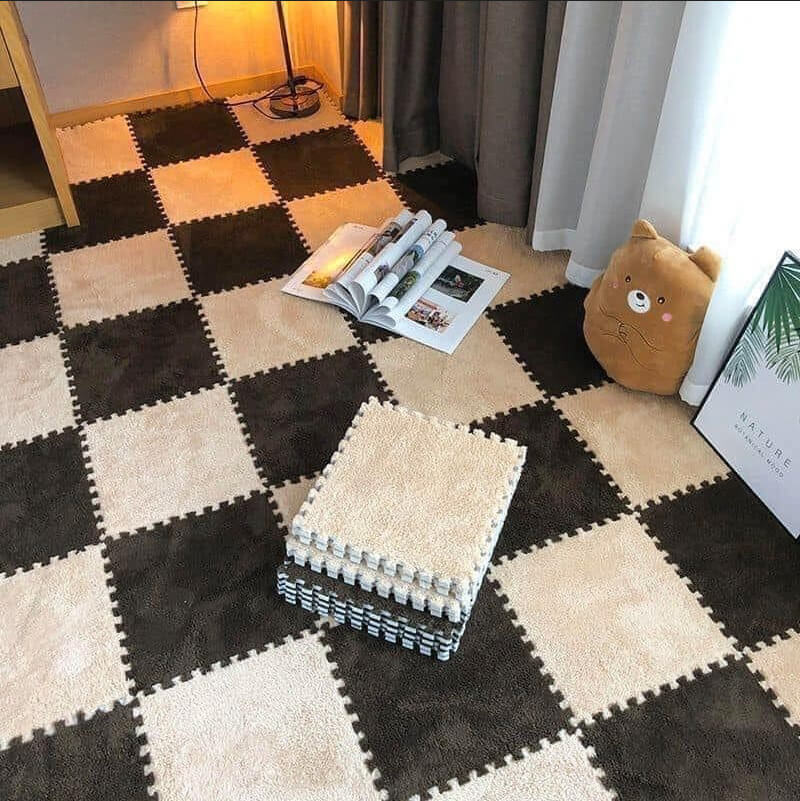 Interlocking Plush Floor Mats - EVA Foam 30 X 30 Cm, 12/16 Pack