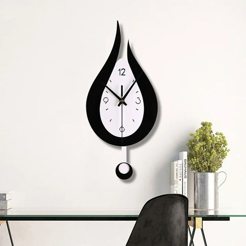 Water Drop Wall Clock - Silent Sweep Pendulum