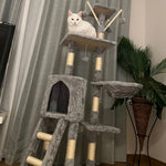 Multi-Level Cat Tower with Scratching Post and Rest Platforms