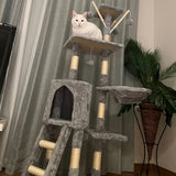 Multi-Level Cat Tower with Scratching Post and Rest Platforms