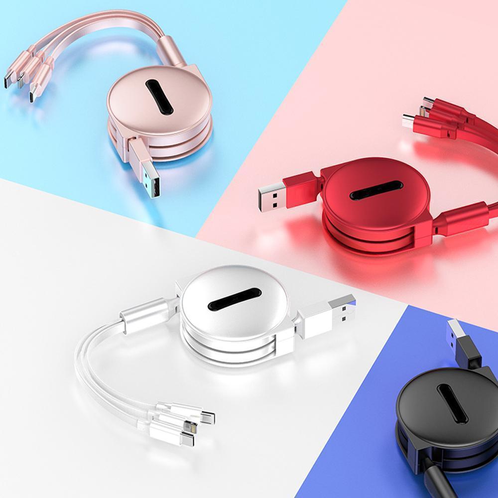 3-In-1 Retractable Charging Cable for Everyday Device Charging