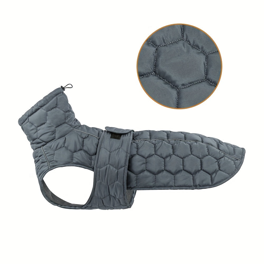 Padded Dog Jacket with Reflective Details and Hook-And-Loop Fastening
