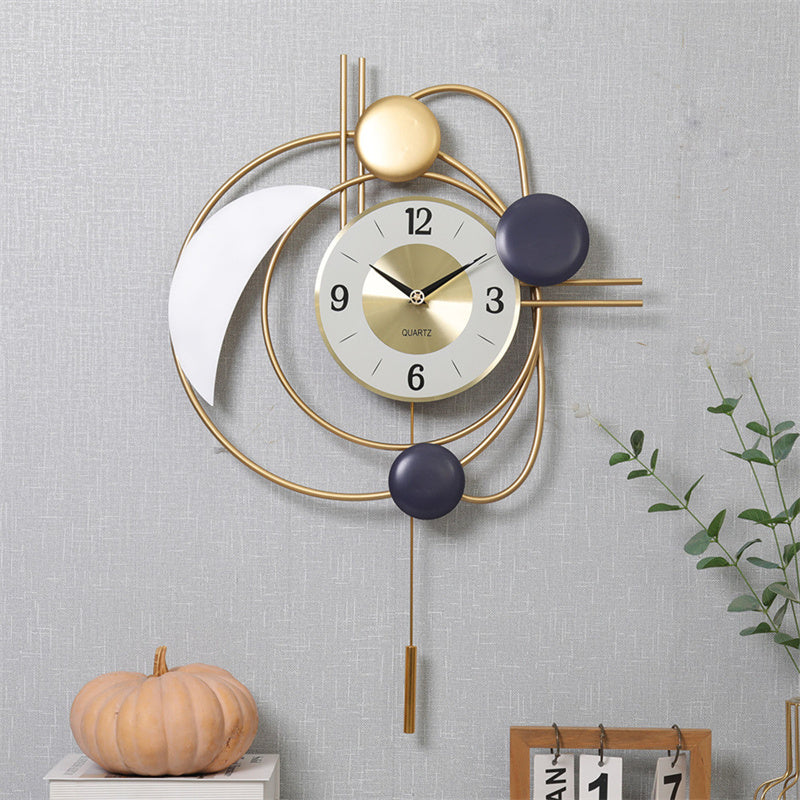 Metal Wall Clock - Silent Sweep Swing Design