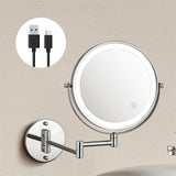 Wall Mounted Shaving Mirror - 1X/10X LED with 3 Light Modes