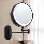 Wall Mounted Shaving Mirror - 1X/10X LED with 3 Light Modes