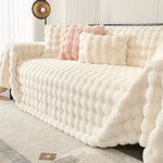 Faux Rabbit Fur Sofa Cover - Non-Slip Plush Furniture Protector