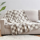 Checkered Throw Blanket - Reversible Polyester for Everyday Home Comfort