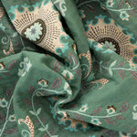 Reversible Cotton Gauze Blanket - Floral Boho Design with Tassels