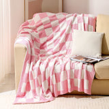 Checkered Throw Blanket - Reversible Polyester for Everyday Home Comfort