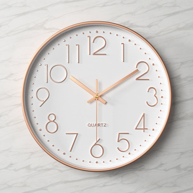 Modern Wall Clock - 12-Inch ABS Silent Sweep Design with Glass Cover