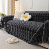 Faux Rabbit Fur Sofa Cover - Non-Slip Plush Furniture Protector