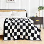 Checkered Throw Blanket - Reversible Polyester for Everyday Home Comfort