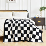 Checkered Throw Blanket - Reversible Polyester for Everyday Home Comfort