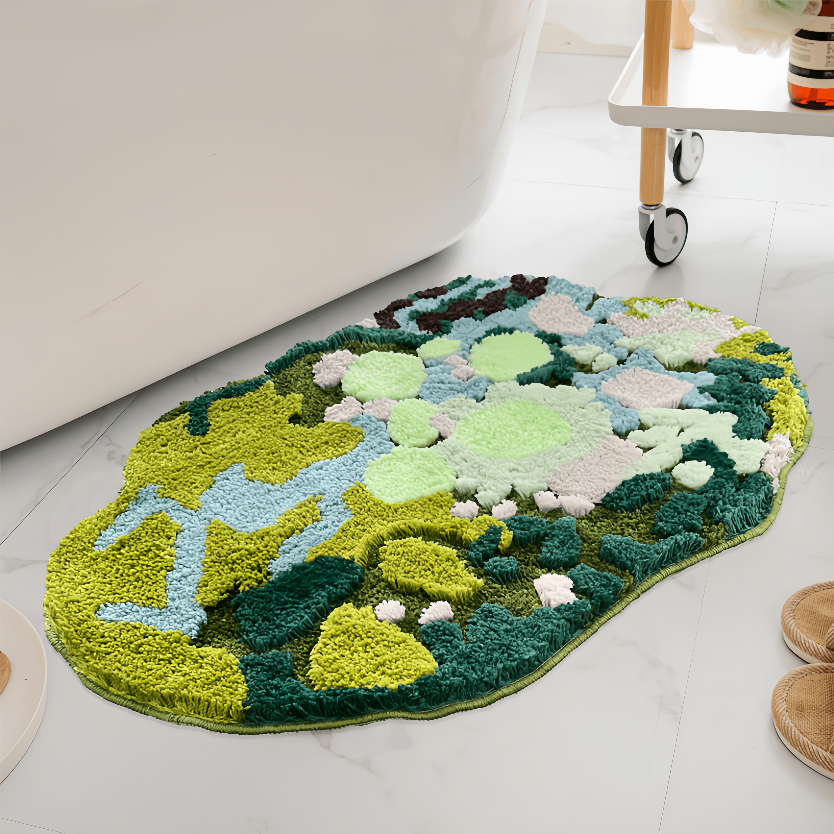 3D Moss Bath Rug - Tufted Microfibre Polyester