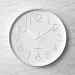 Modern Wall Clock - 12-Inch ABS Silent Sweep Design with Glass Cover