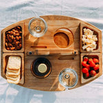 Wooden Picnic Table - Foldable Pine Wine and Snack Table