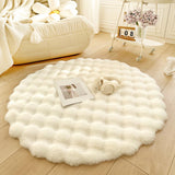 Round Faux Rabbit Fur Rug - Plush Non-Slip Area Rug 100-180 Cm