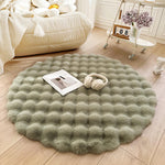 Round Faux Rabbit Fur Rug - Plush Non-Slip Area Rug 100-180 Cm