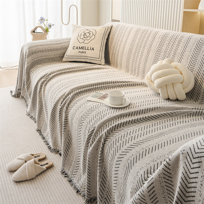 Chenille Sofa Cover - Reversible Anti-Scratch Furniture Protector
