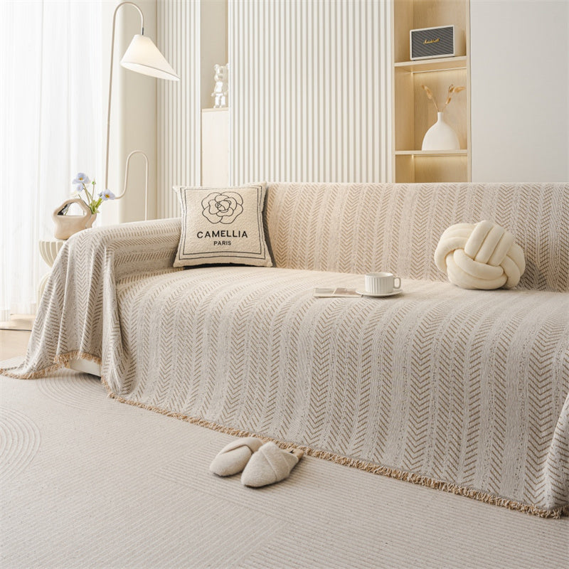 Chenille Sofa Cover - Reversible Anti-Scratch Furniture Protector