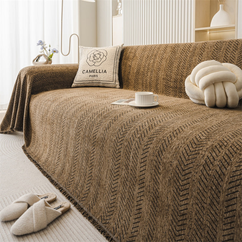 Chenille Sofa Cover - Reversible Anti-Scratch Furniture Protector