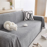 Resistant Chenille Sofa Cover - Herringbone Design with Tassels