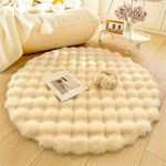 Round Faux Rabbit Fur Rug - Plush Non-Slip Area Rug 100-180 Cm