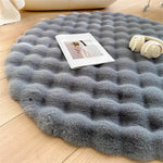 Round Faux Rabbit Fur Rug - Plush Non-Slip Area Rug 100-180 Cm