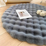 Round Faux Rabbit Fur Rug - Plush Non-Slip Area Rug 100-180 Cm