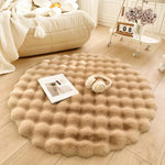 Round Faux Rabbit Fur Rug - Plush Non-Slip Area Rug 100-180 Cm
