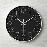 Modern Wall Clock - 12-Inch ABS Silent Sweep Design with Glass Cover