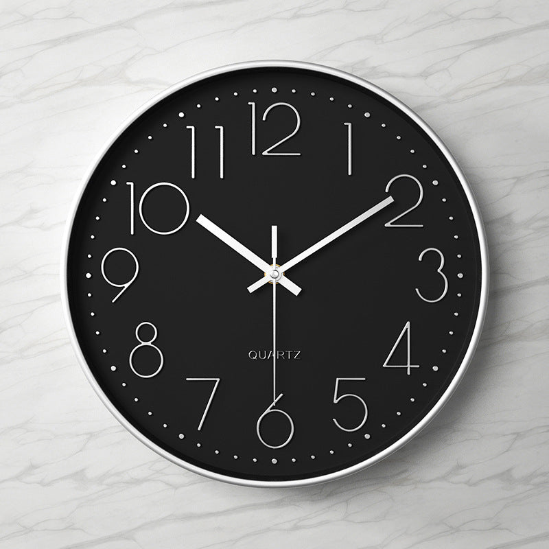 Modern Wall Clock - 12-Inch ABS Silent Sweep Design with Glass Cover