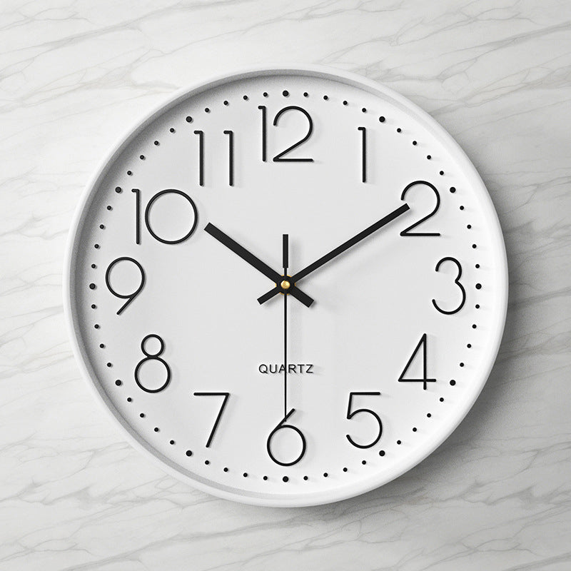 Modern Wall Clock - 12-Inch ABS Silent Sweep Design with Glass Cover