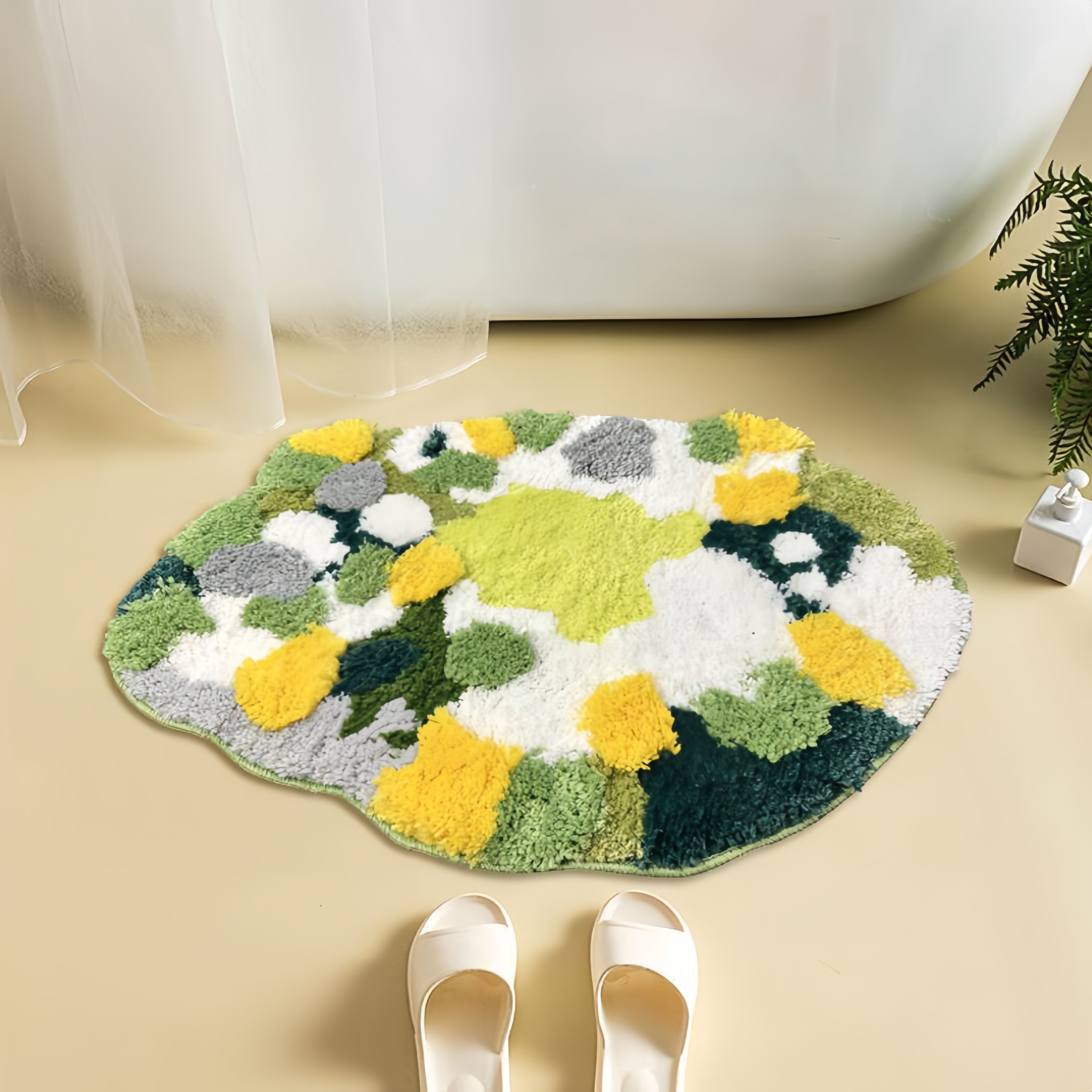 3D Moss Bath Rug - Tufted Microfibre Polyester